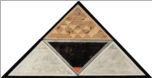 Triangolo  legni colorati e carta